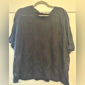 Women's Black Sheer Top